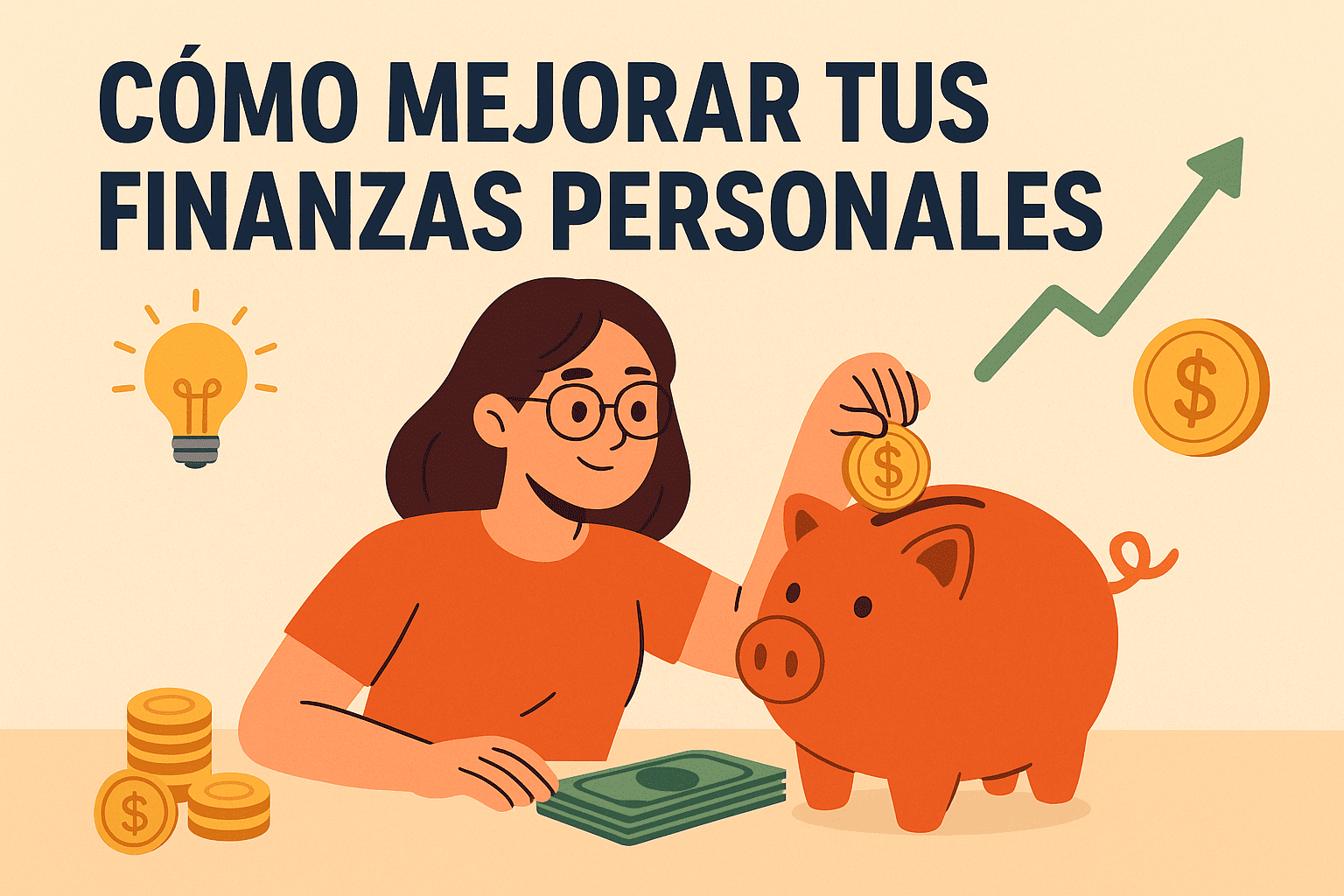 Ilustración sobre cómo mejorar tus finanzas personales con hábitos financieros saludables