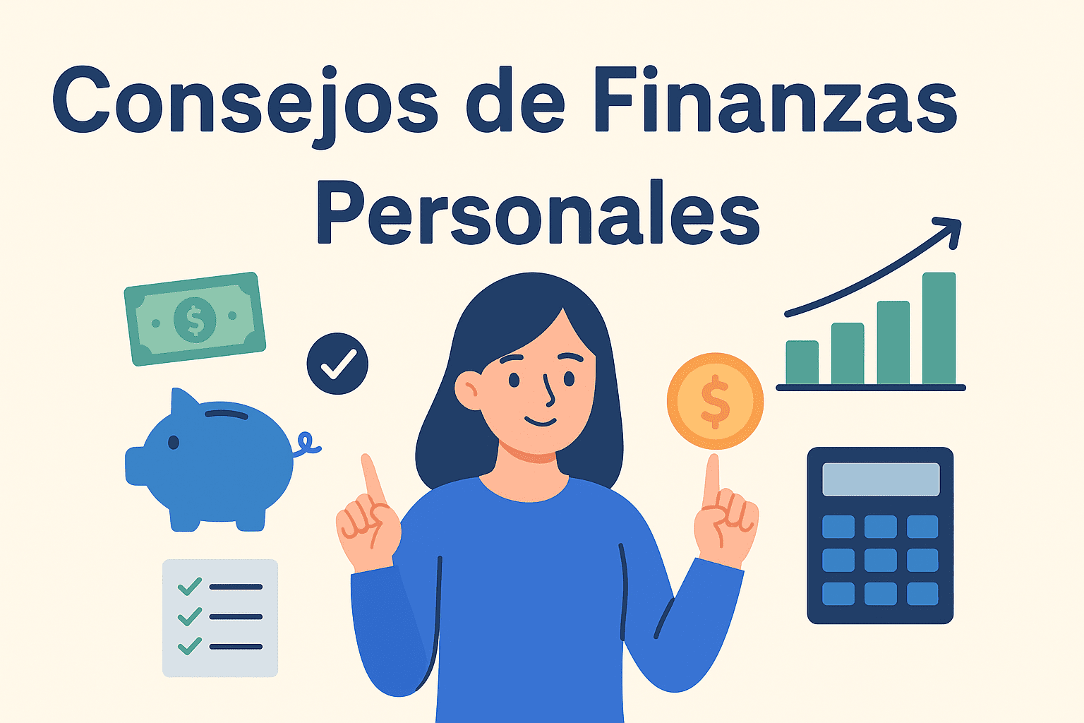 Ilustración educativa sobre consejos de finanzas personales para mejorar la organización del dinero